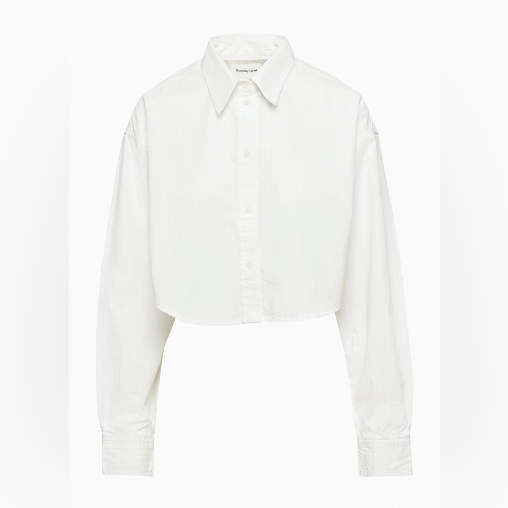 Sunday Best Poppy Poplin Shirt Size XL Crop Top Cotton Aritzia Spring Bridal